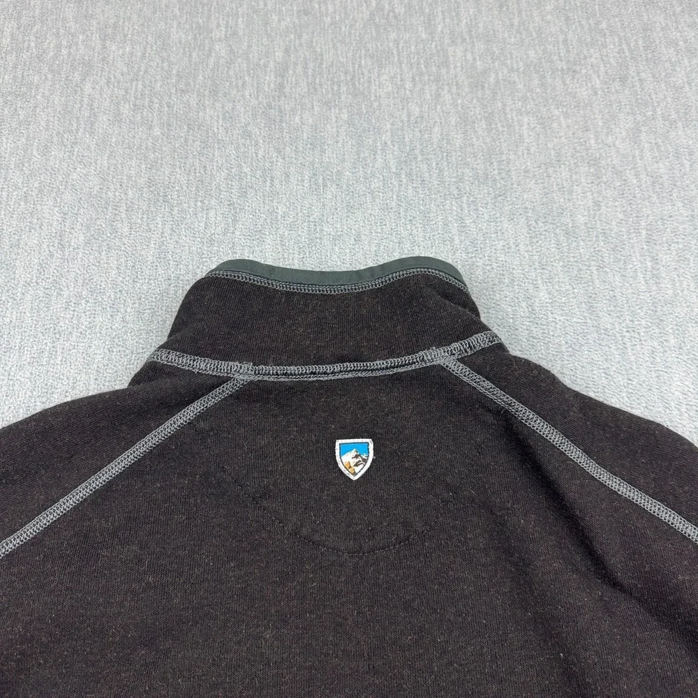 Kuhl Sweater Mens Medium Black‎ Revel Pullover Black 1/4 Zip Long Sleeve Fleece